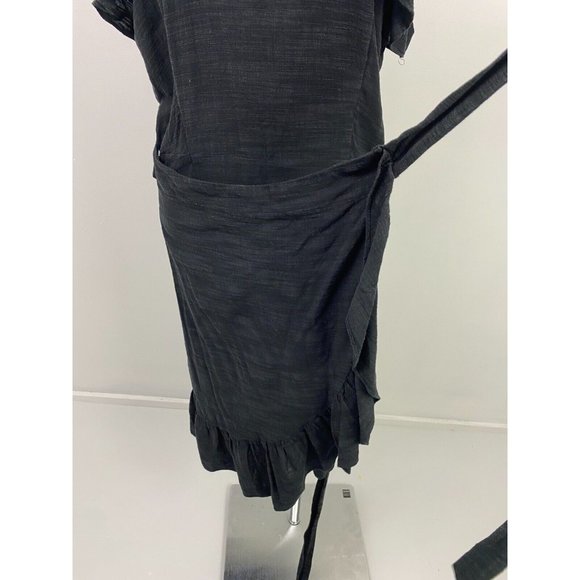 Decjuba Size 10 Women's Semi Wrap Dress Flutter Sleeve Hem - Picture 10 of 12